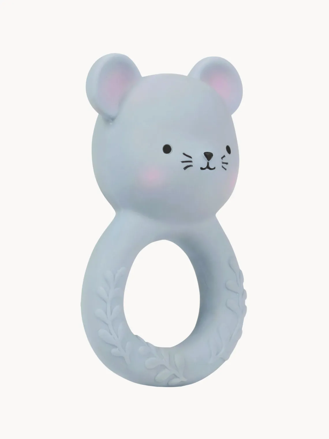 New A Little Lovely Company Jouet de dentition en caoutchouc naturel Mouse Gris clair