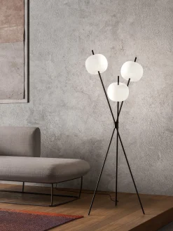 Discount kdln Lampadaire LED soufflé bouche Kushi, intensité lumineuse variable Noir