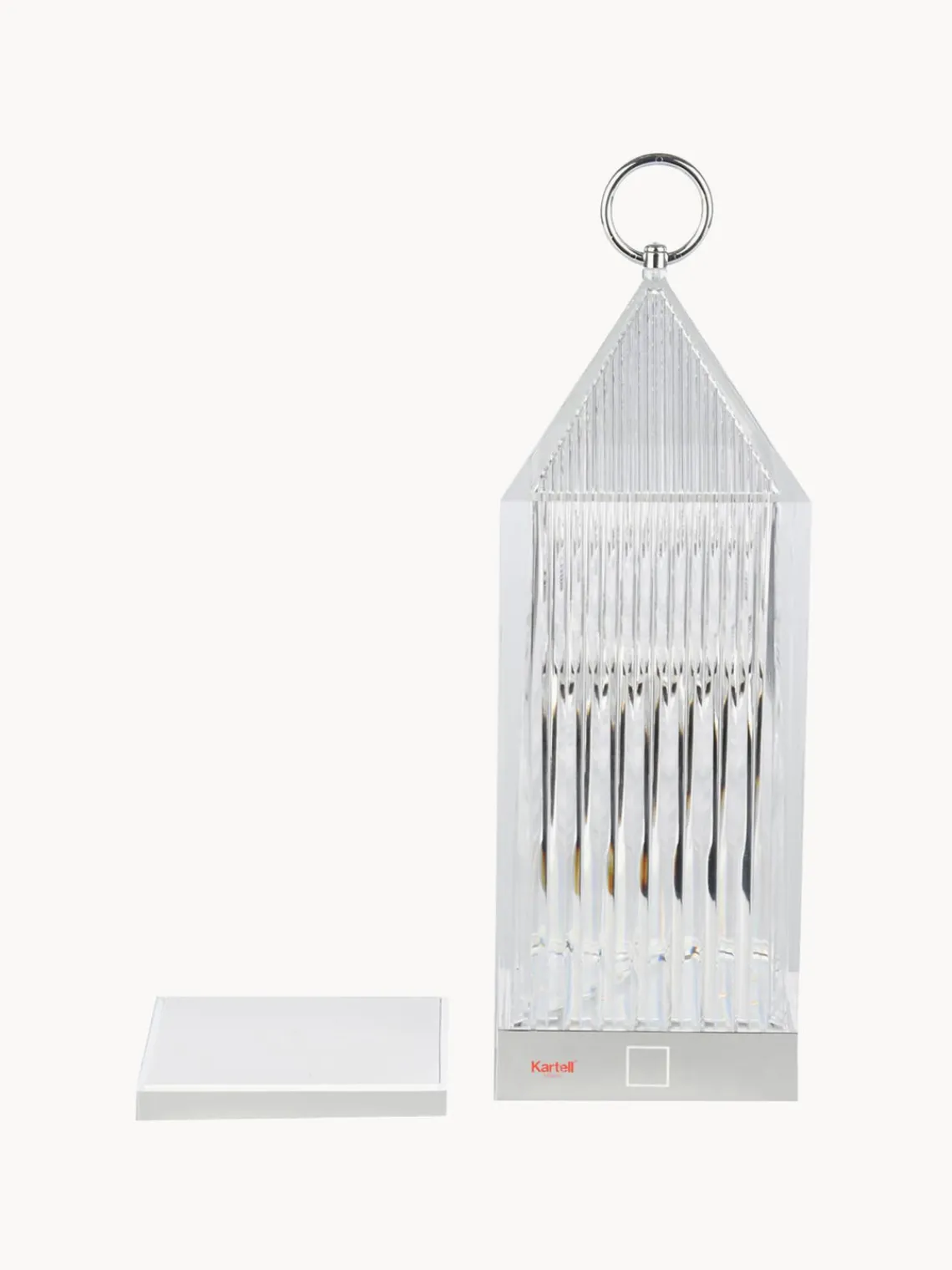 New Kartell Lampe à poser LED mobile avec station de recharge et intensité variable Lantern Argenté