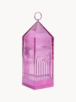 Outlet Kartell Lampe à poser LED mobile avec station de recharge et intensité variable Lantern Rose