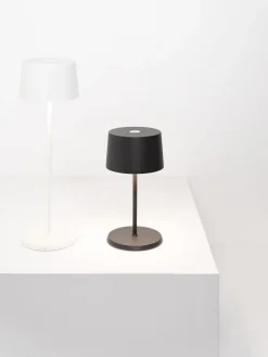 New zafferano Lampe à poser LED mobile Olivia Pro, intensité lumineuse variable Gris foncé