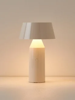 Discount Marset Lampe à poser LED mobile orientable Bicoca, intensité lumineuse variable Blanc cassé haute brillance, blanc