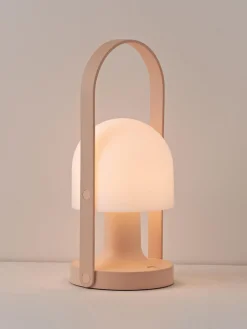 Fashion Marset Lampe à poser LED mobile orientable FollowMe, intensité lumineuse variable Blanc, pêche