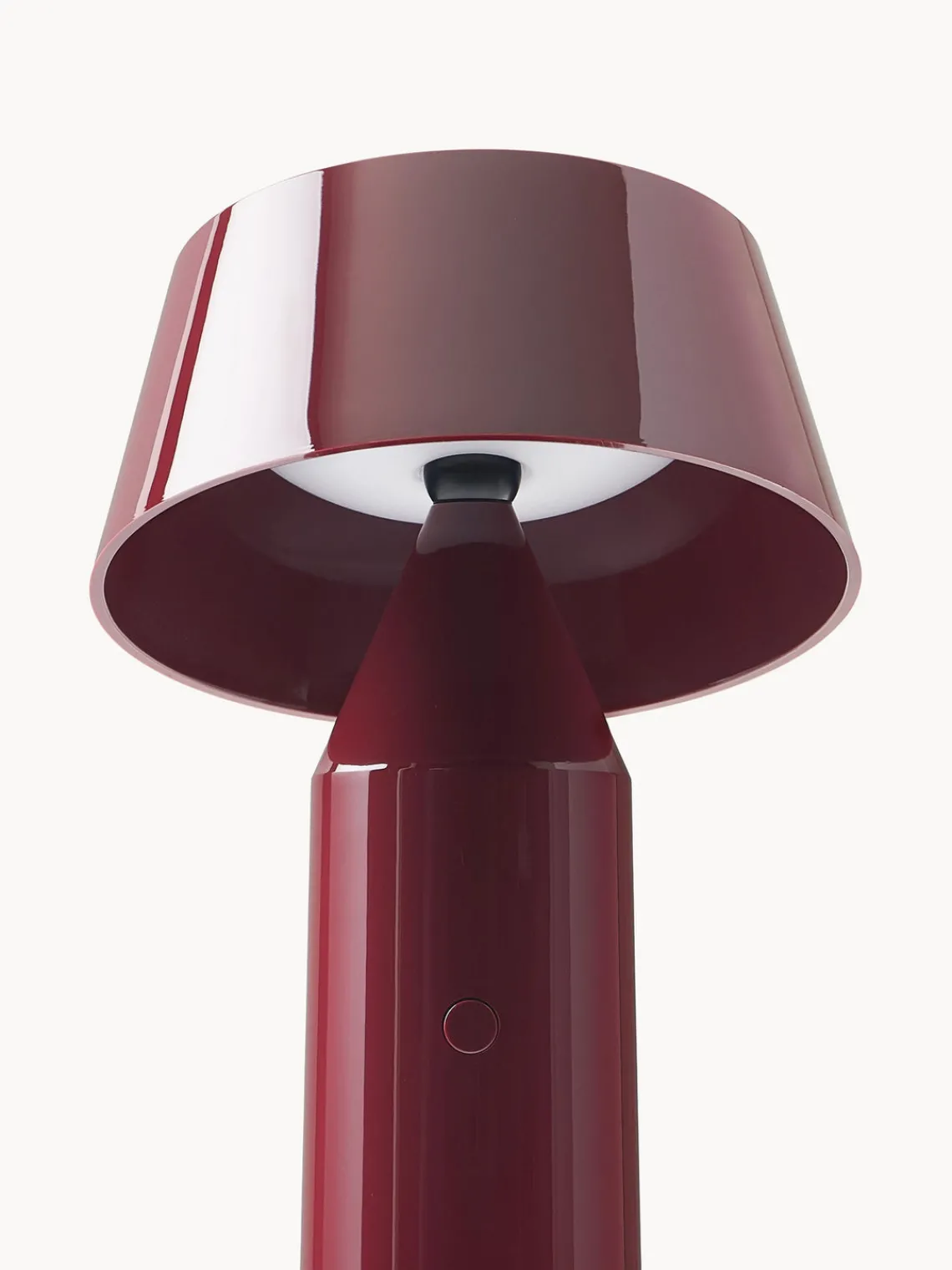 Discount Marset Lampe à poser LED mobile orientable Bicoca, intensité lumineuse variable Lie de vin haute brillance, rouge corail