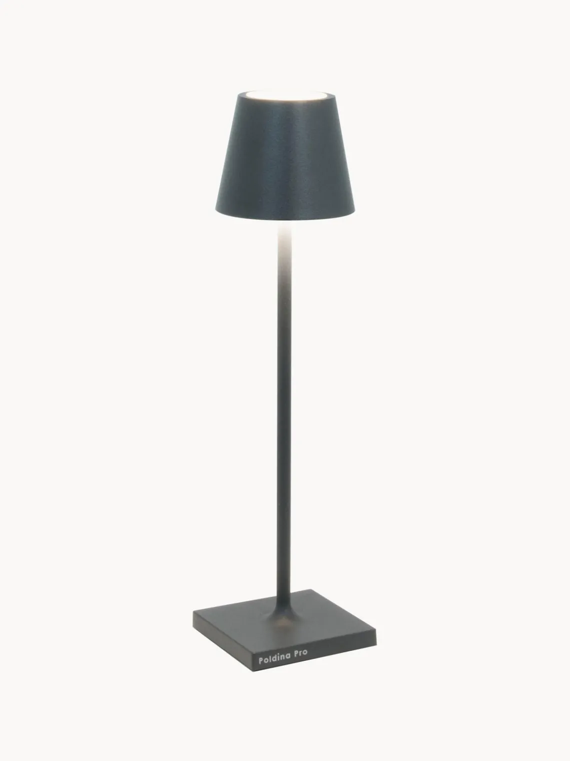 Online zafferano Lampe à poser LED mobile Poldina, intensité lumineuse variable Anthracite, mat