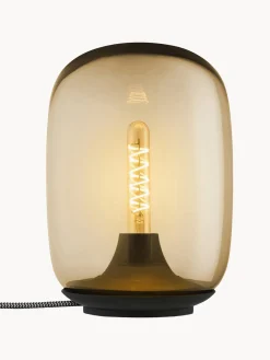 Fashion Eva Solo Lampe à poser LED soufflée bouche Acorn, intensité lumineuse variable Brun clair transparent, noir