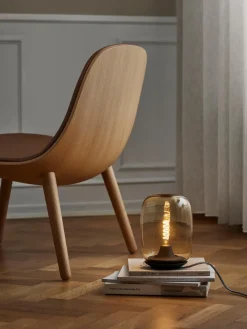 Fashion Eva Solo Lampe à poser LED soufflée bouche Acorn, intensité lumineuse variable Brun clair transparent, noir