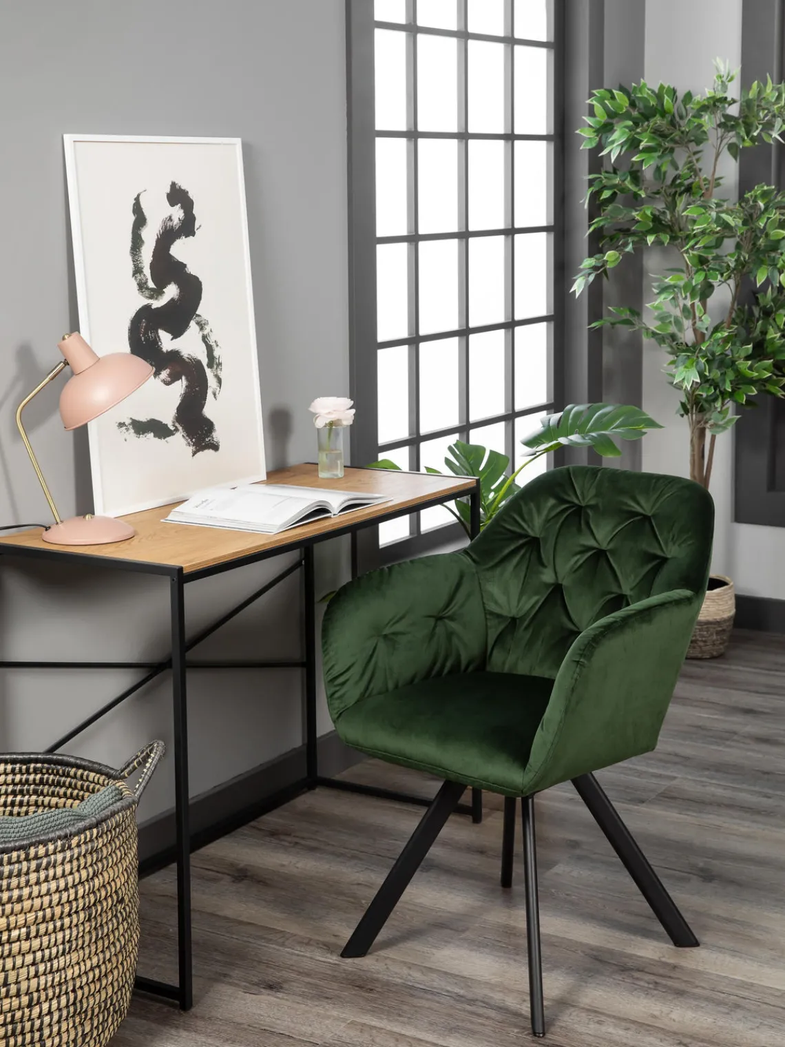 Best Leitmotiv Lampe de bureau rétro Hood Rose, doré