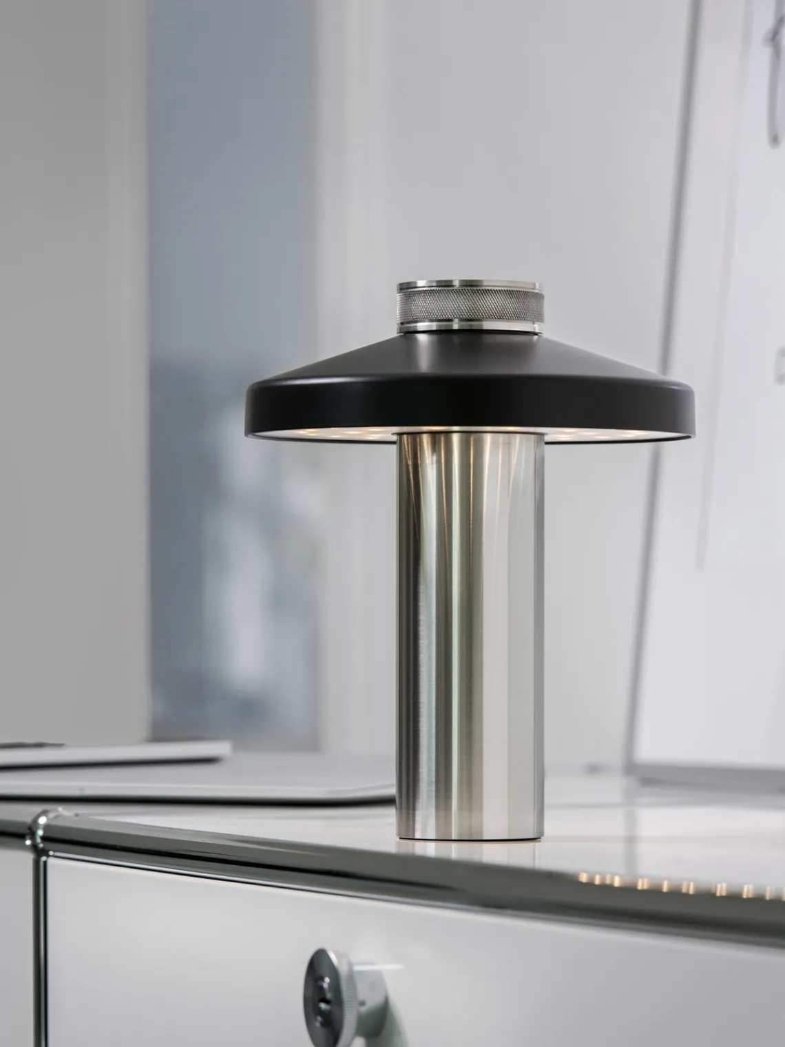 New sompex Lampe de chevet LED à intensité variable Turn Noir, argenté