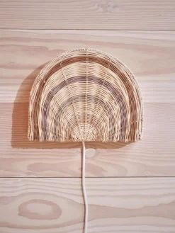 Clearance Oyoy Living Design Lampe LED artisanale en rotin avec prise secteur Rainbow