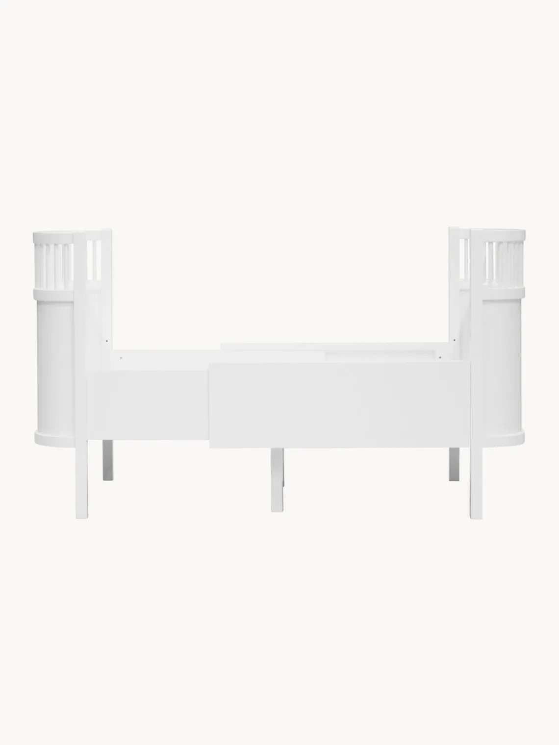 Fashion Sebra Lit de bébé ajustable Baby & Junior, 70 x 110-150 cm Blanc