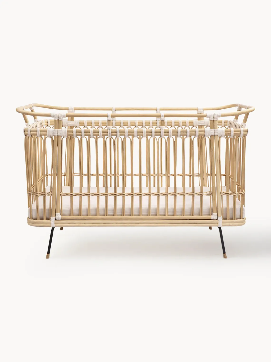 Clearance Bermbach Lit pour bébé artisanal en rotin Paul