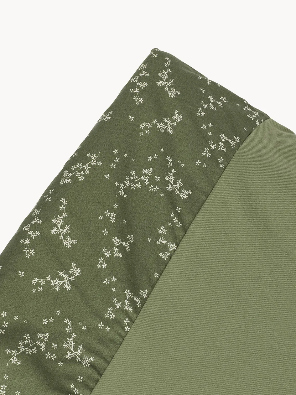 Fashion Nobodinoz Matelas à langer en coton bio Zen Vert foncé, blanc cassé