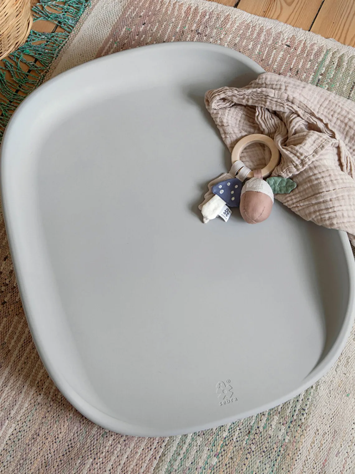 New Sebra Matelas à langer Pusle Pur Gris clair
