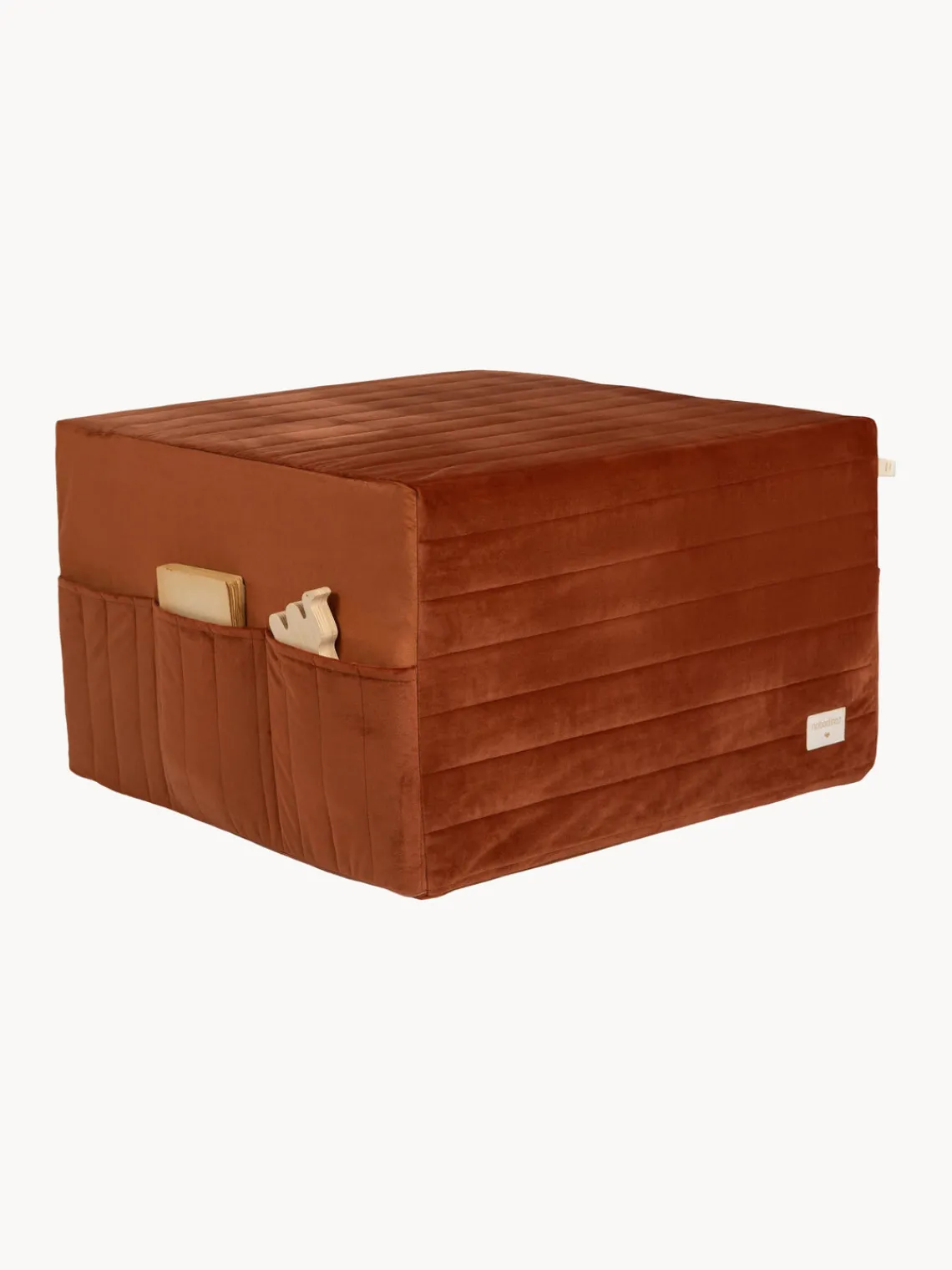 Outlet Nobodinoz Matelas en velours Sleepover Terracotta