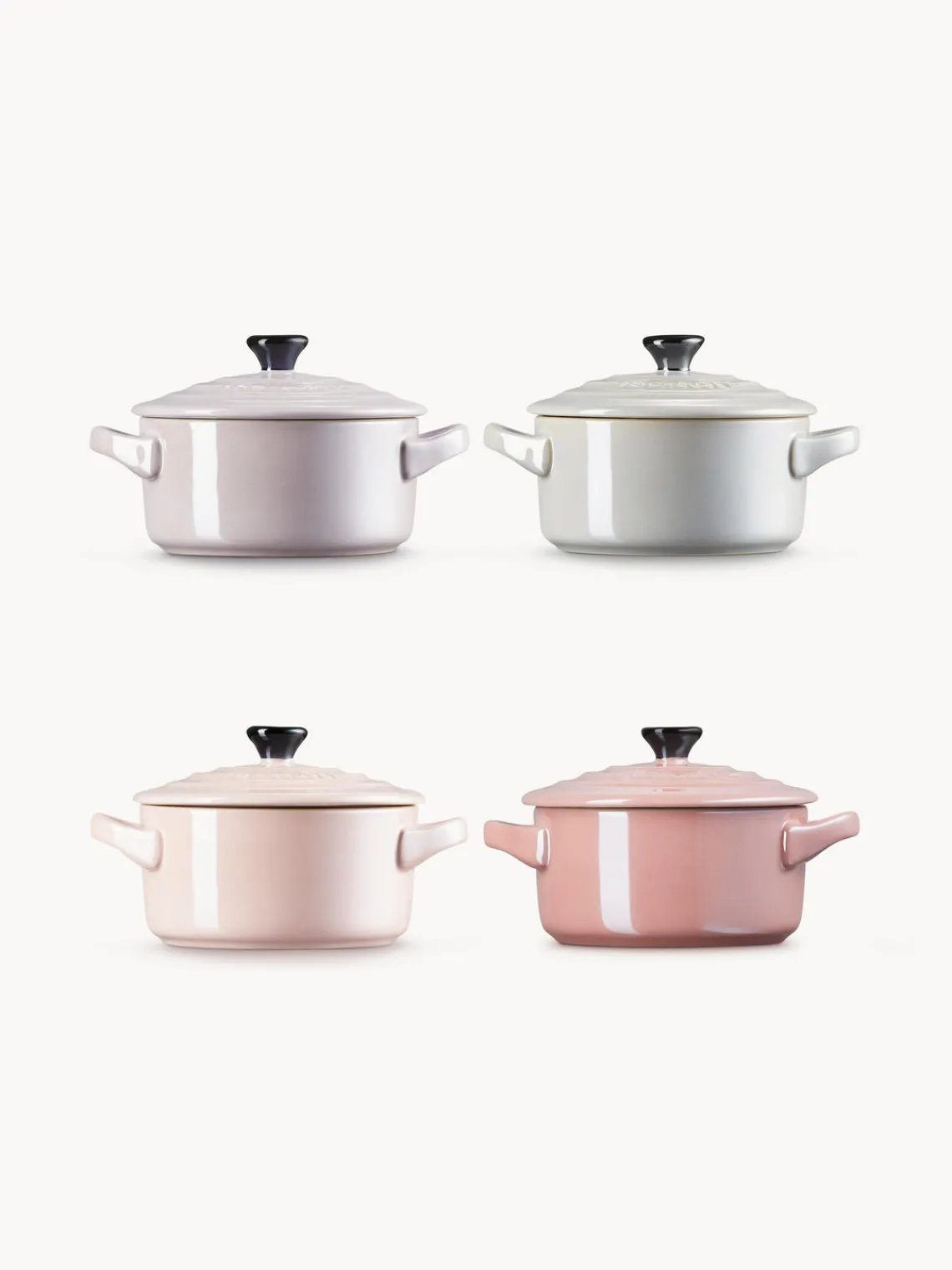 Sale LE CREUSET Mini-cocottes Cocotte Mini, 4 élém. Tons roses et gris, noir