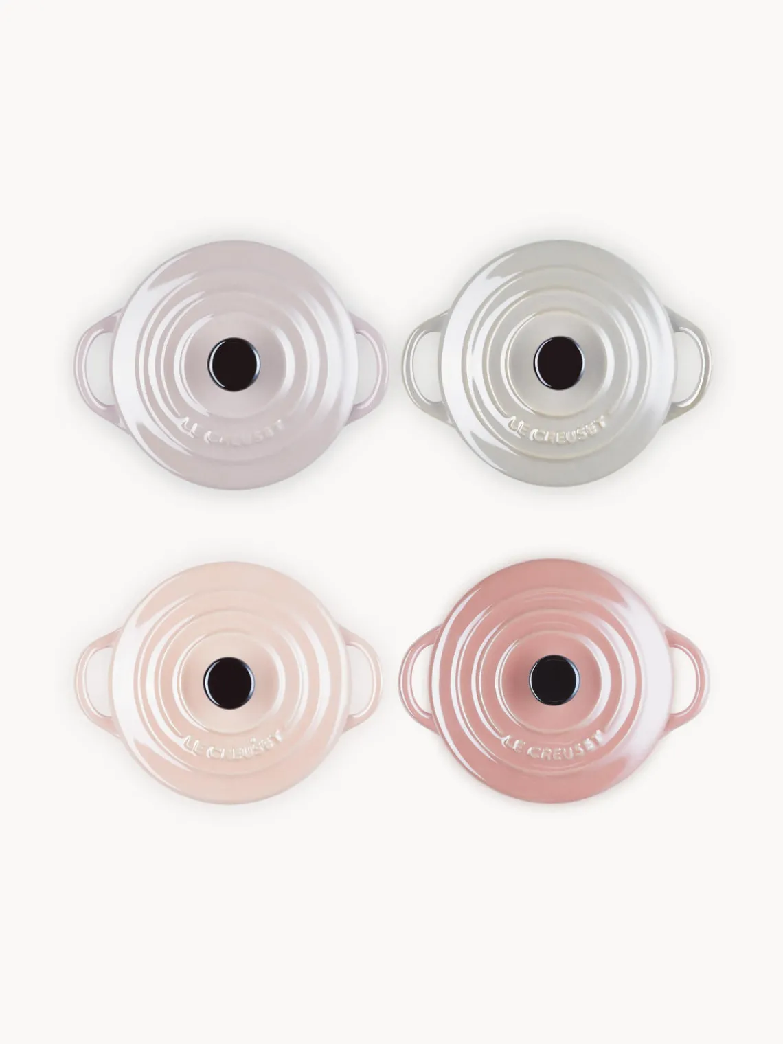Sale LE CREUSET Mini-cocottes Cocotte Mini, 4 élém. Tons roses et gris, noir