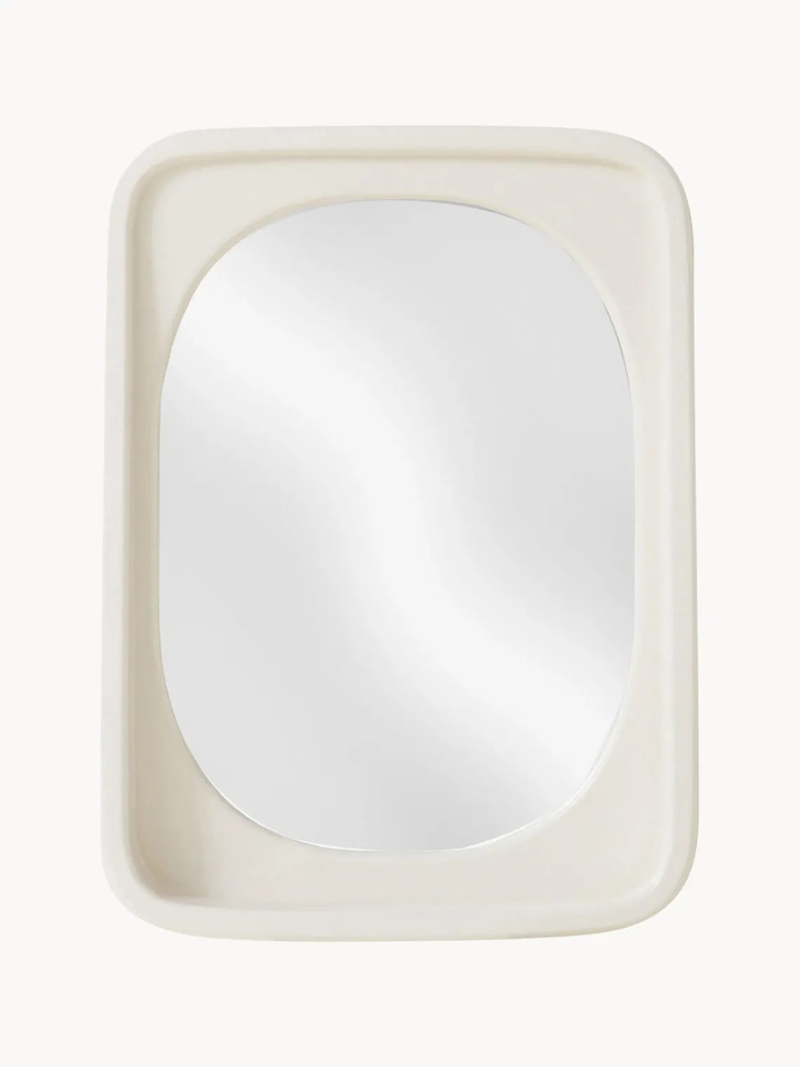 Hot HKLIVING Miroir mural fait main Curve Blanc cassé