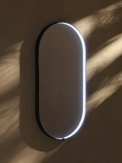 Outlet Vanita&Casa Miroir mural LED ovale Avior Noir