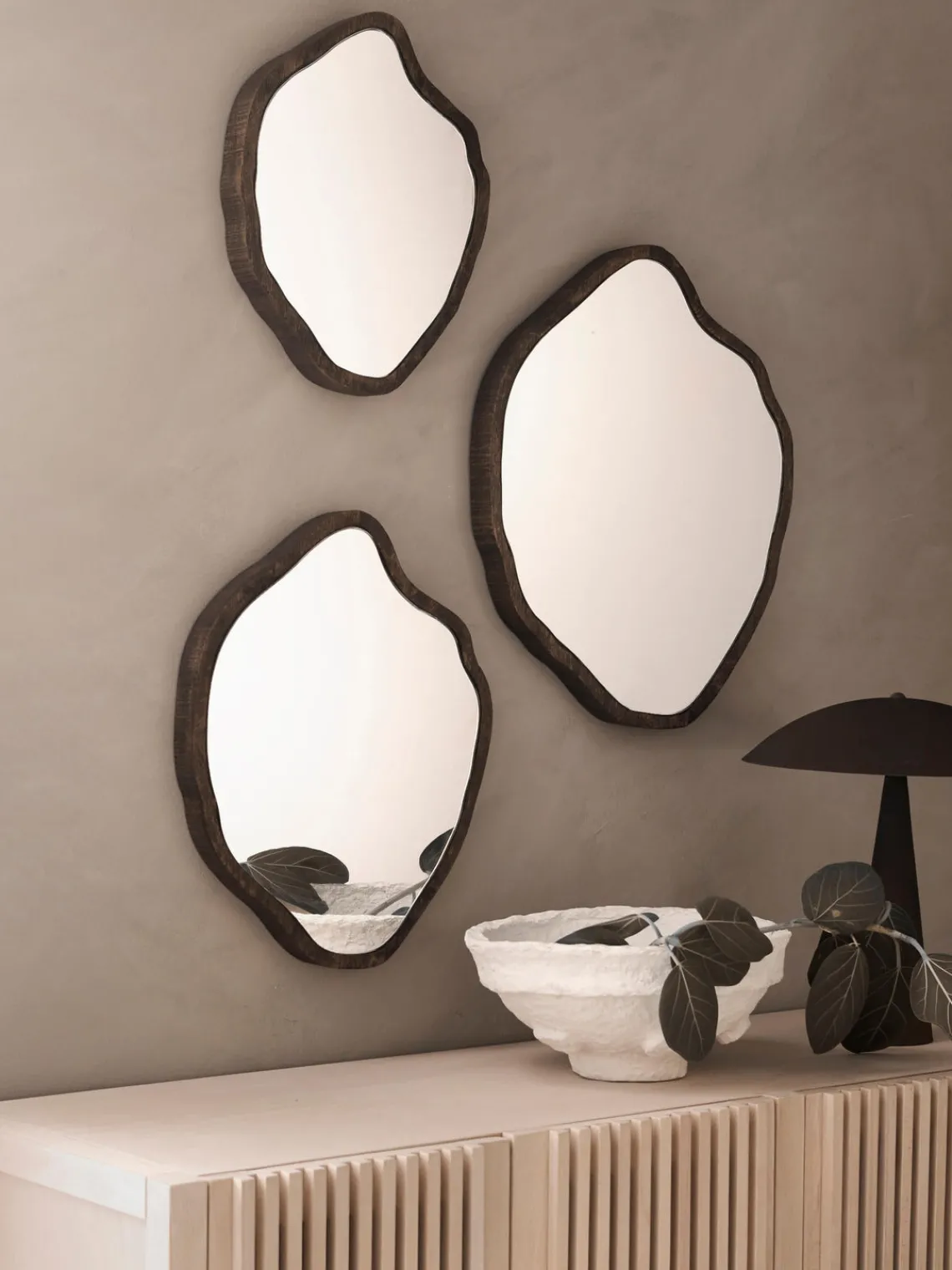 Clearance Ellos Home Miroirs muraux de forme organique Bello, 3 pièces