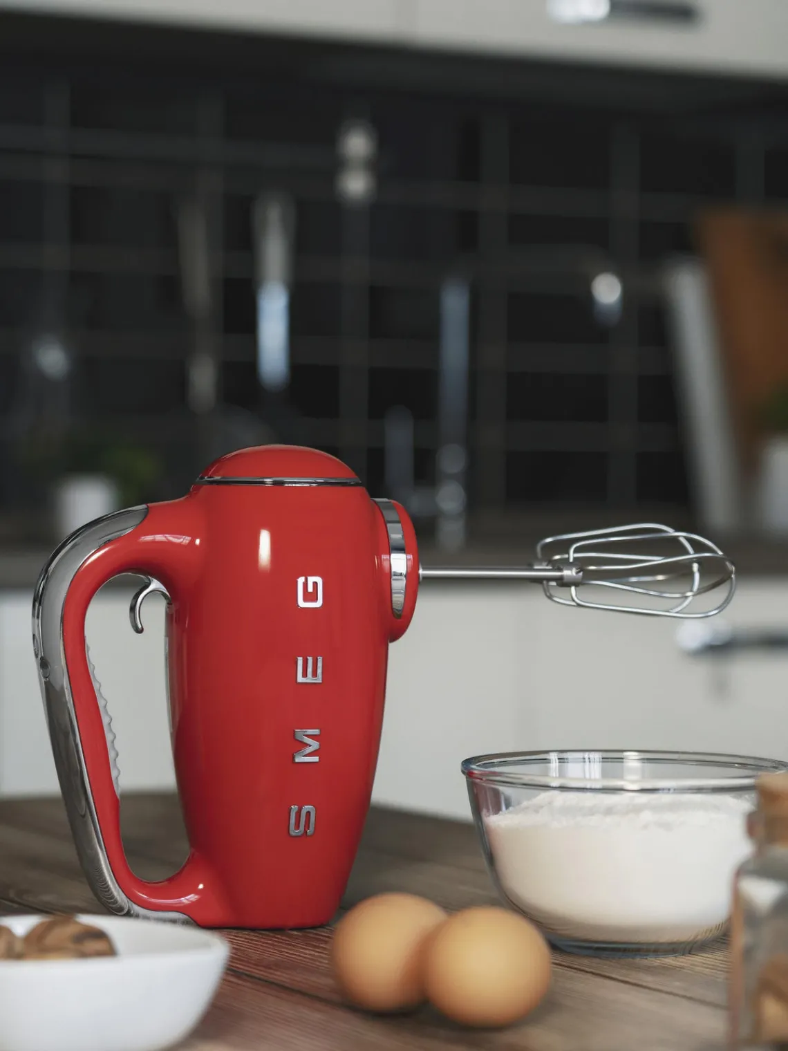 Outlet Smeg Mixeur à main 50's Style Rouge, haute brillance