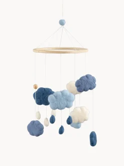 Clearance Sebra Mobile pour bébé artisanal Clouds Tons bleus