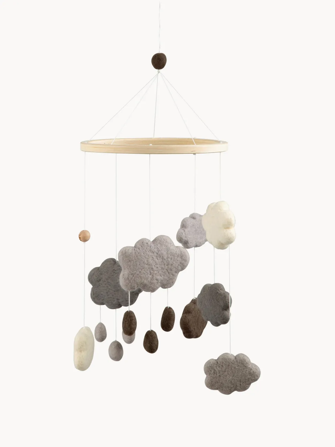 Discount Sebra Mobile pour bébé artisanal Clouds Tons gris et bruns