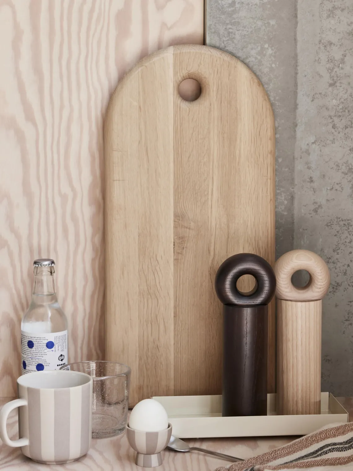 Clearance Oyoy Living Design Moulin à épices Hoop Mill Frêne foncé laqué