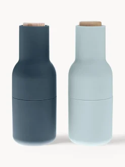 New Audo Copenhagen Moulin à sel et à poivre design avec couvercle en hêtre Bottle Grinder, 2 élém. Bleu foncé, bleu ciel, bois de hêtre