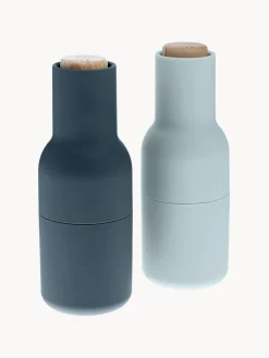 New Audo Copenhagen Moulin à sel et à poivre design avec couvercle en hêtre Bottle Grinder, 2 élém. Bleu foncé, bleu ciel, bois de hêtre