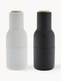 Hot Audo Copenhagen Moulin à sel et à poivre design avec couvercle en hêtre Bottle Grinder, 2 élém. Anthracite, blanc, bois de hêtre