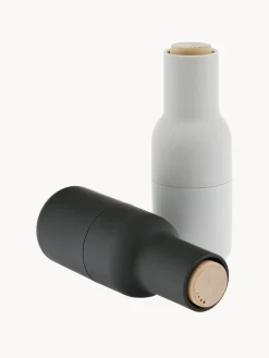 Hot Audo Copenhagen Moulin à sel et à poivre design avec couvercle en hêtre Bottle Grinder, 2 élém. Anthracite, blanc, bois de hêtre