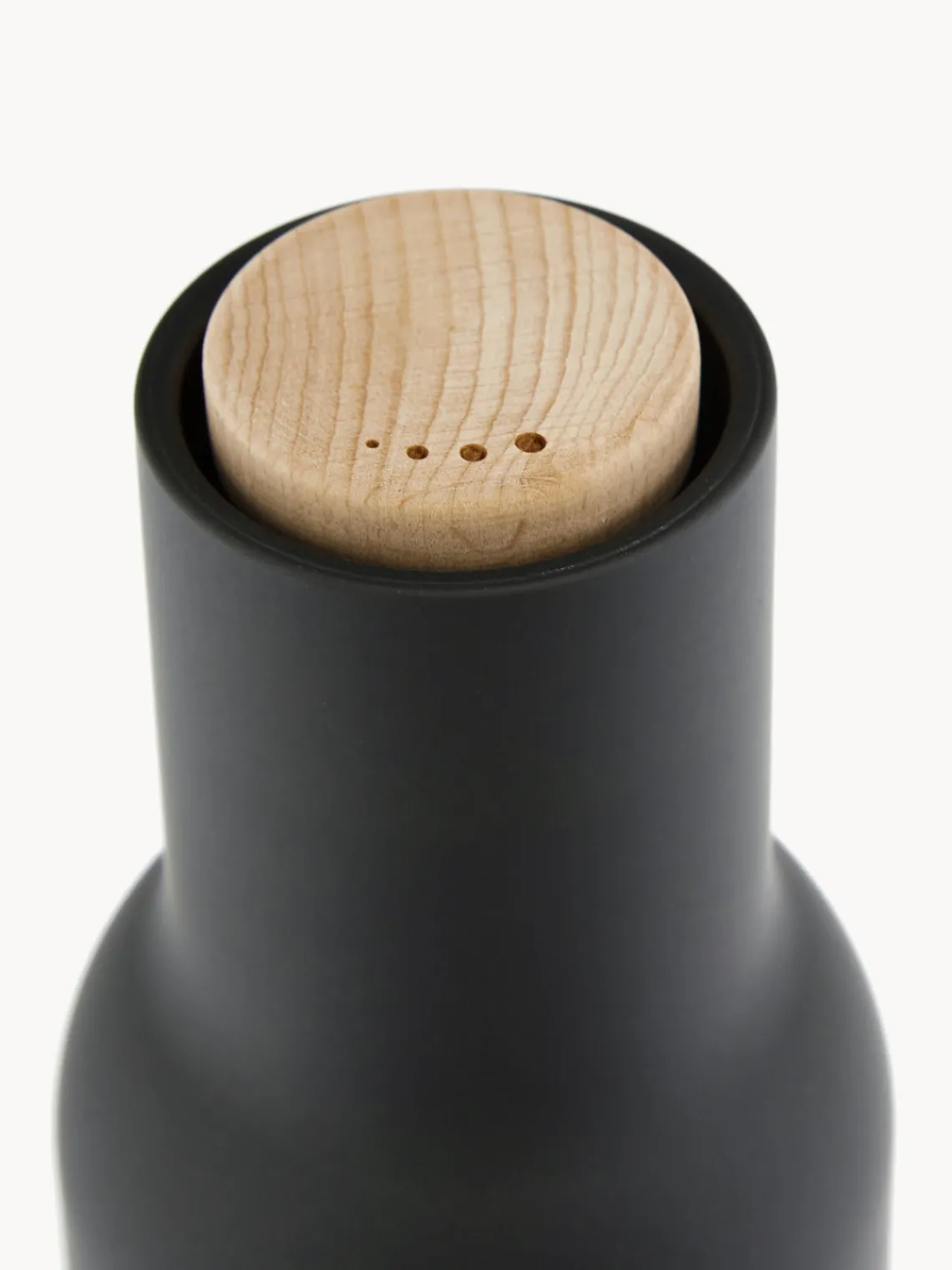 Hot Audo Copenhagen Moulin à sel et à poivre design avec couvercle en hêtre Bottle Grinder, 2 élém. Anthracite, blanc, bois de hêtre