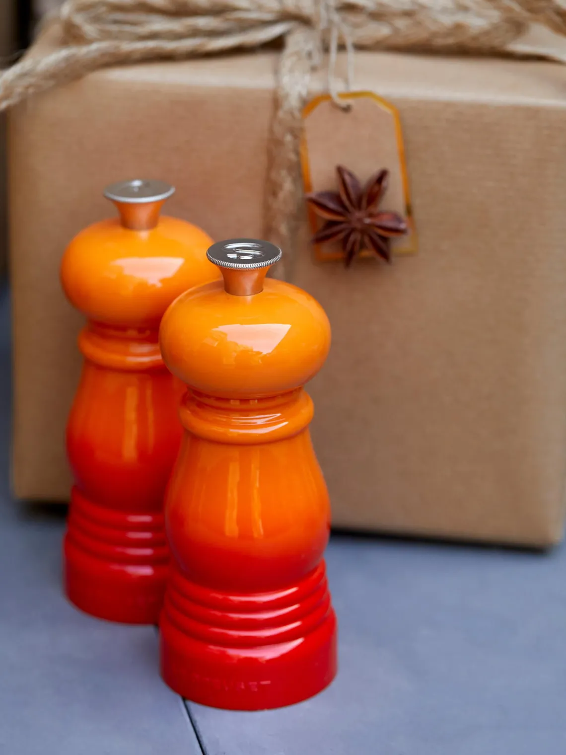 Online LE CREUSET Moulins à sel et à poivre avec broyeur en céramique Creuset, 2 élém. Orangé haute brillance, argenté