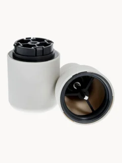 Clearance Audo Copenhagen Moulins à sel et à poivre design avec couvercle en acier inoxydable Bottle Grinder, 2 élém. Anthracite, gris clair, argenté