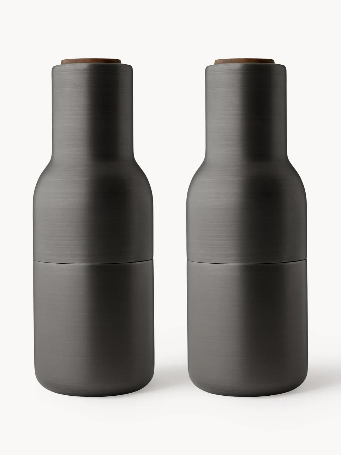 Online Audo Copenhagen Moulins à sel et à poivre design avec couvercle en noyer Bottle Grinder, 2 élém. Anthracite, bois de noyer