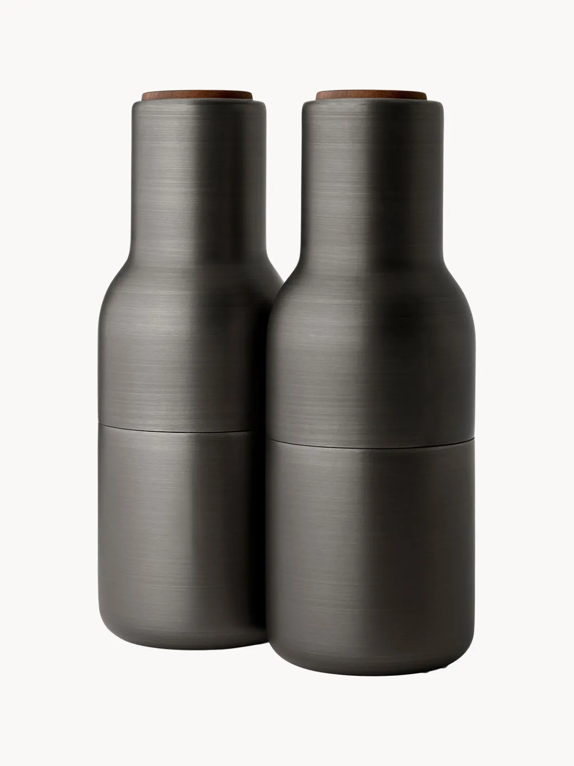 Online Audo Copenhagen Moulins à sel et à poivre design avec couvercle en noyer Bottle Grinder, 2 élém. Anthracite, bois de noyer