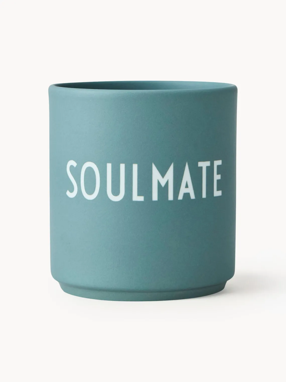 Clearance DESIGN LETTERS Mug design en porcelaine Favourite SOULMATE Vert de jade, mat, blanc