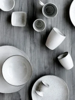 Hot Broste Copenhagen Mugs artisanaux Nordic Sand, 6 pièces Gris clair, chiné