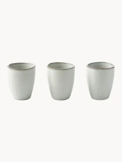 Hot Broste Copenhagen Mugs artisanaux Nordic Sand, 6 pièces Gris clair, chiné