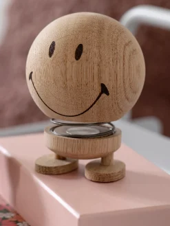Best Hoptimist Objet décoratif en bois de chêne Smiley
