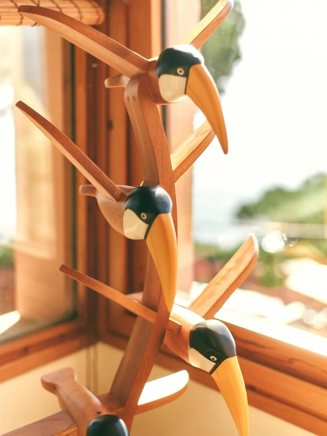 Discount HKLIVING Objet décoratif fait main en bois d'acajou Toucan