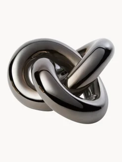 Online Cooee Design Objet décoratif peint à la main Knot, haut. 9 cm Argent foncé, haute brillance