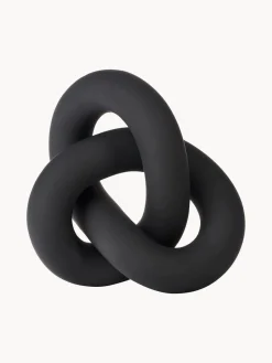 Best Cooee Design Objet décoratif peint à la main Knot, haut. 6 cm Noir, mat
