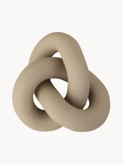 Hot Cooee Design Objet décoratif peint à la main Knot, haut. 6 cm Beige, mat