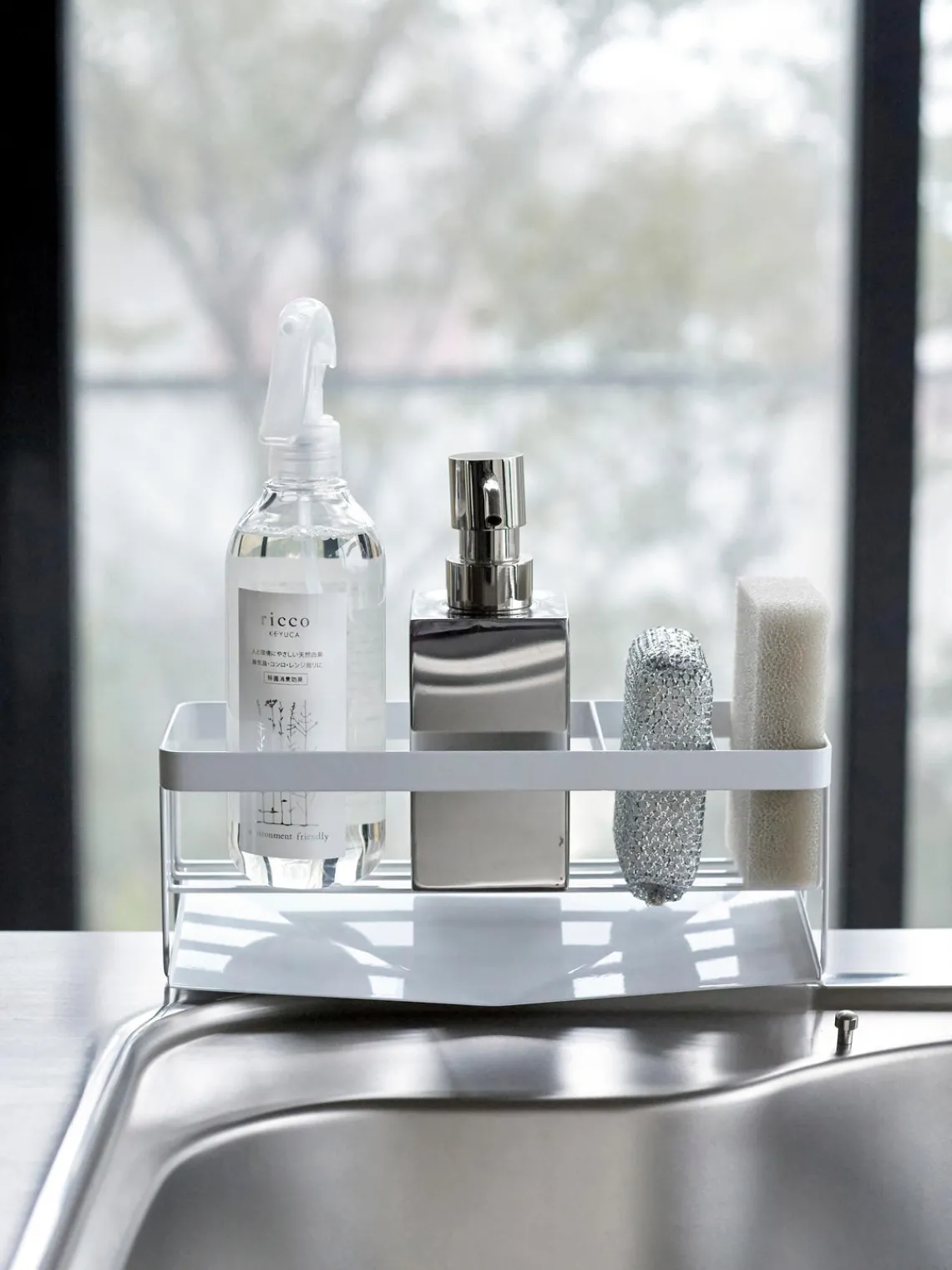 Best Yamazaki Organisateur d'évier en métal Tower Blanc