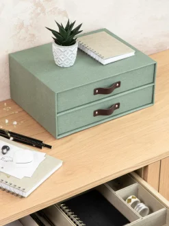 Fashion Bigso Box of Sweden Organiseur bureau Birger Vert sauge, brun foncé