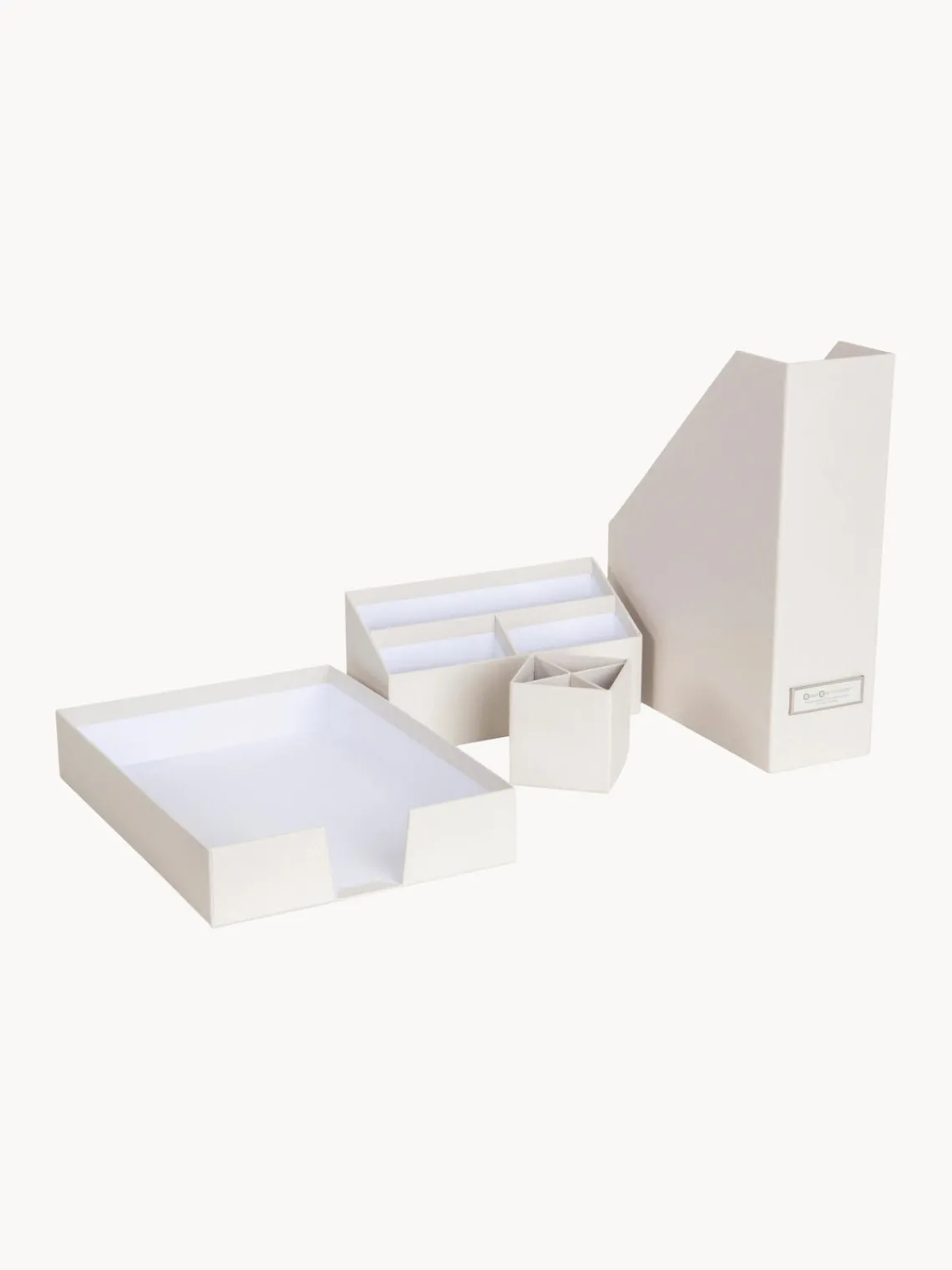Clearance Bigso Box of Sweden Organiseur bureau Hugo, 4 élém. Blanc cassé