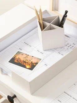 Clearance Bigso Box of Sweden Organiseur bureau Hugo, 4 élém. Blanc cassé