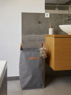 Online Store It Panier à linge Premium Gris foncé, brun